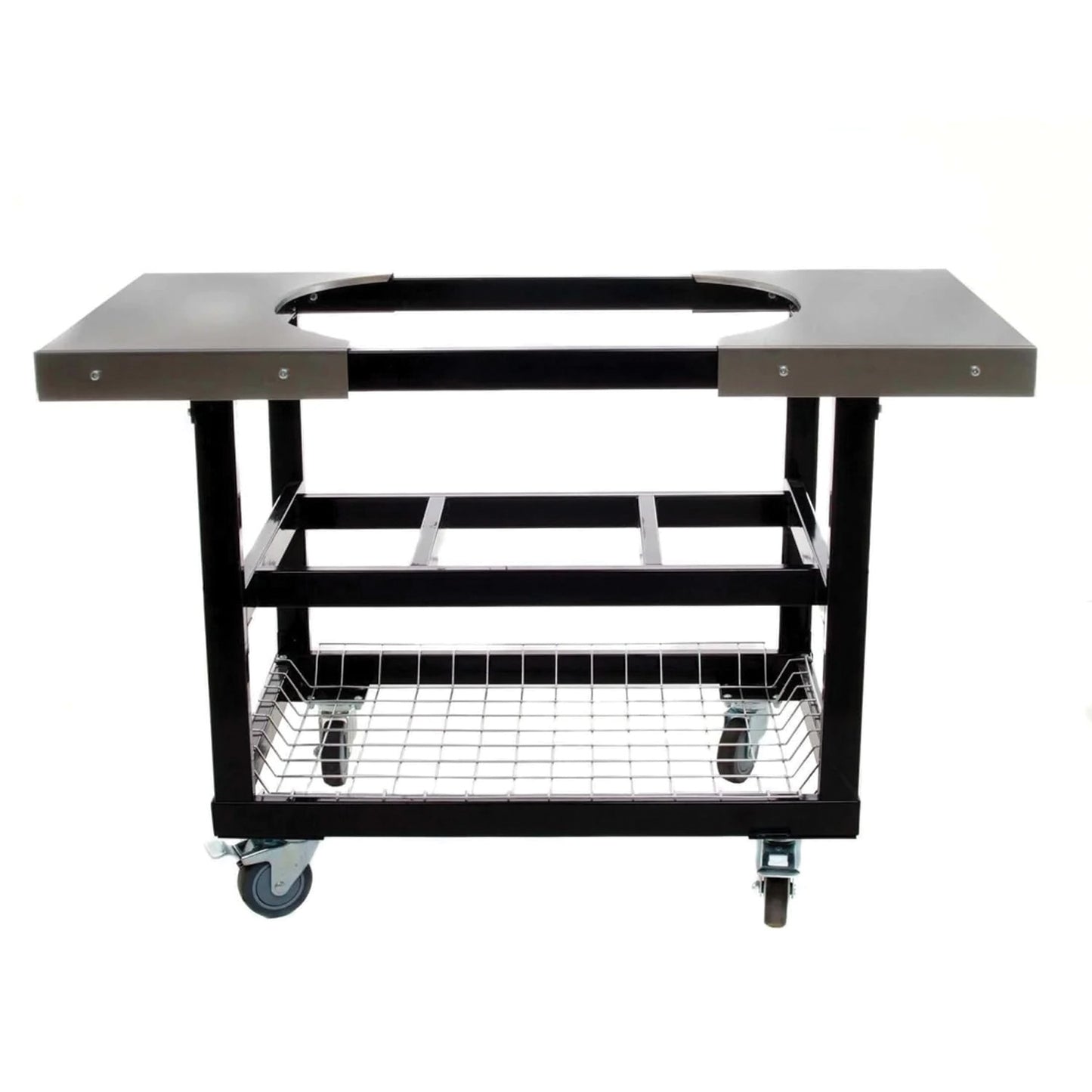 Cart Base with Basket and Stainless Side Shelves